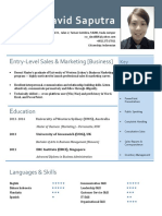 David Saputra: Ntry-Level Sales & Marketing (Business)
