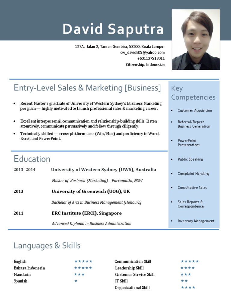 David Saputra: Sales & Marketing Graduate | PDF