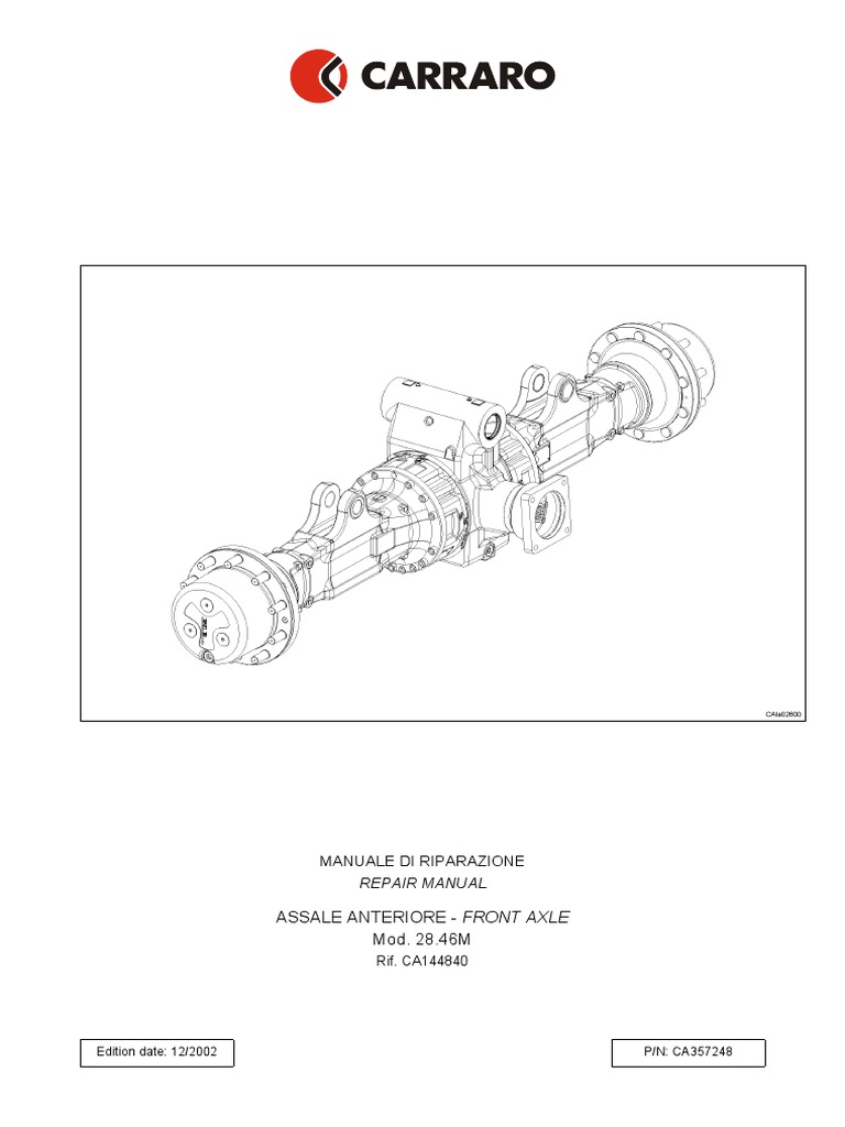 CARRARO Axle Repair Ca144840 PDF