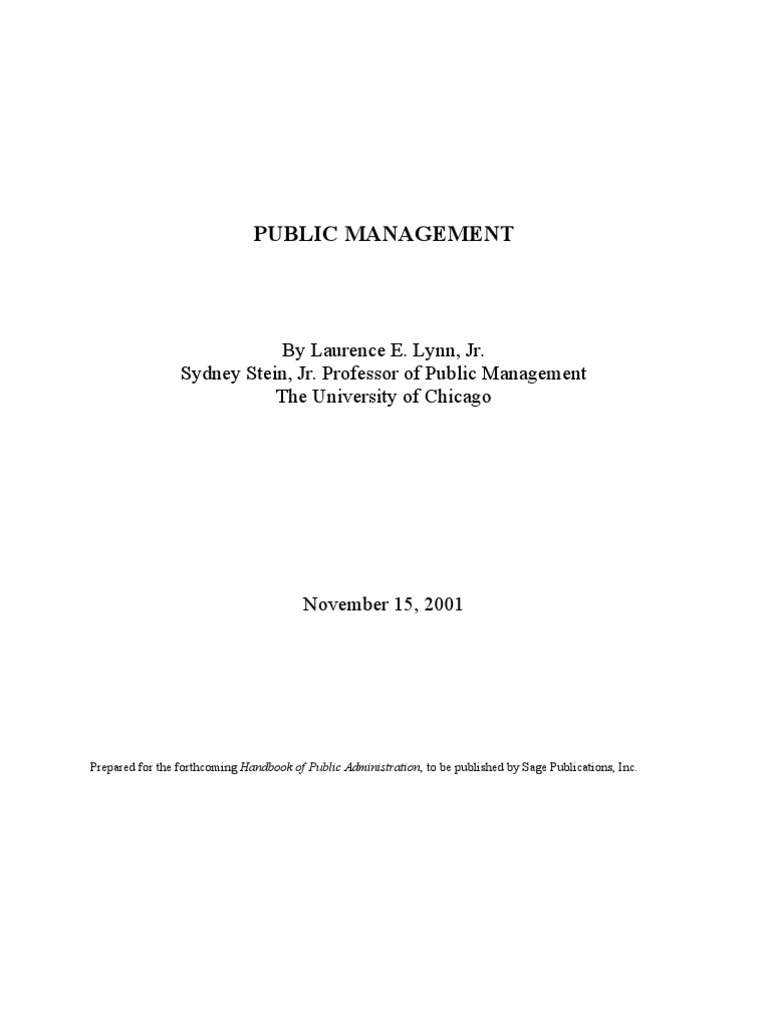 Overview of Public Management Concepts | PDF | Public Administration ...