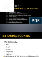 CHAPTER 6: FOOD AND BEVERAGE SERVICE STEPS