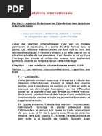 Relations Internationales. Première Partie