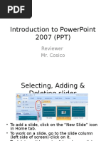 Introduction To Powerpoint 2007 (PPT) : Reviewer Mr. Cosico