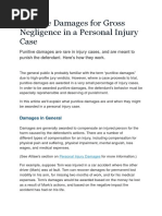 Punitive Damages For Gross Negligence in A Personal Injury Case