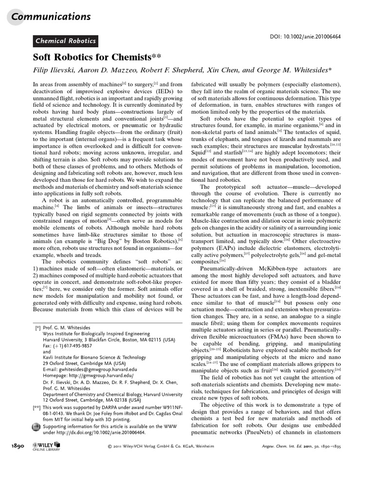 Soft robotics for chemists pdf robotics robot