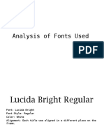 Analysis of Font Used