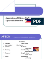 Afsdm: Association of Filipino Staff in Diplomatic Missions