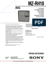 Sony MD Recorder-Player MZ-M100 - MZ RH10 Service Manual