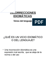 Incorrecciones Idiomáticas