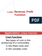 Cost Revenue Profit Function