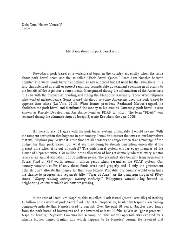 Pork Barrel PDF Philippines Public Sphere