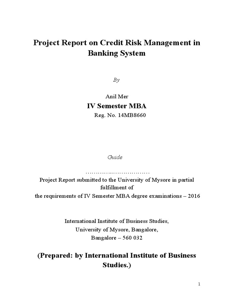 Credit Risk Management in Indian Banking | PDF | Credit (Finance) | Banks