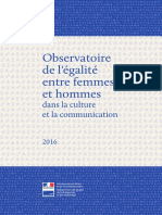 Rapport 2016 de L'observatoire de L'égalité Entre Les Femmes Et Les Hommes Dans La Culture Et La Communication