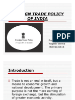 Foreign Trade Policy of India 2009-14 Ykv