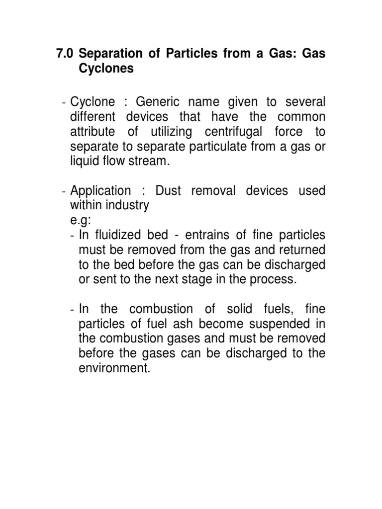 High Efficiency Gas Cyclone Separators | PDF | Gases | Viscosity