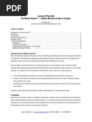 Amber Brown Is Not a Crayon Lesson Plan