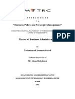 "Business Policy and Strategic Management": Mohammad Kamran Saeed