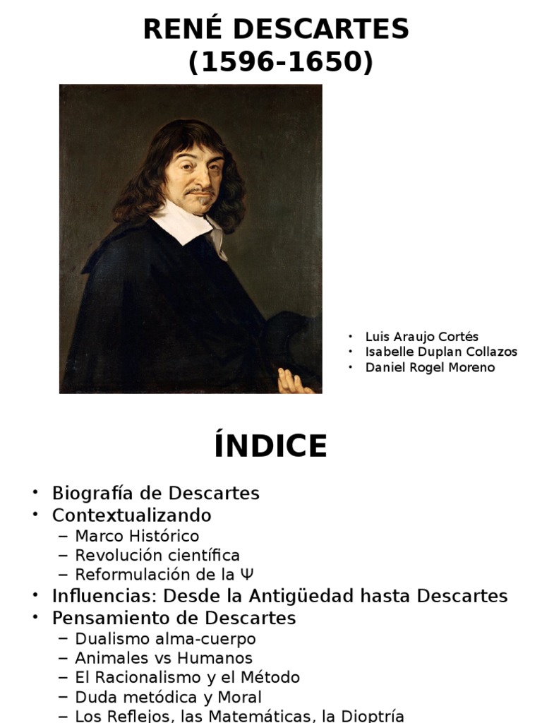 Descartes Biografía René Descartes Razón Prueba