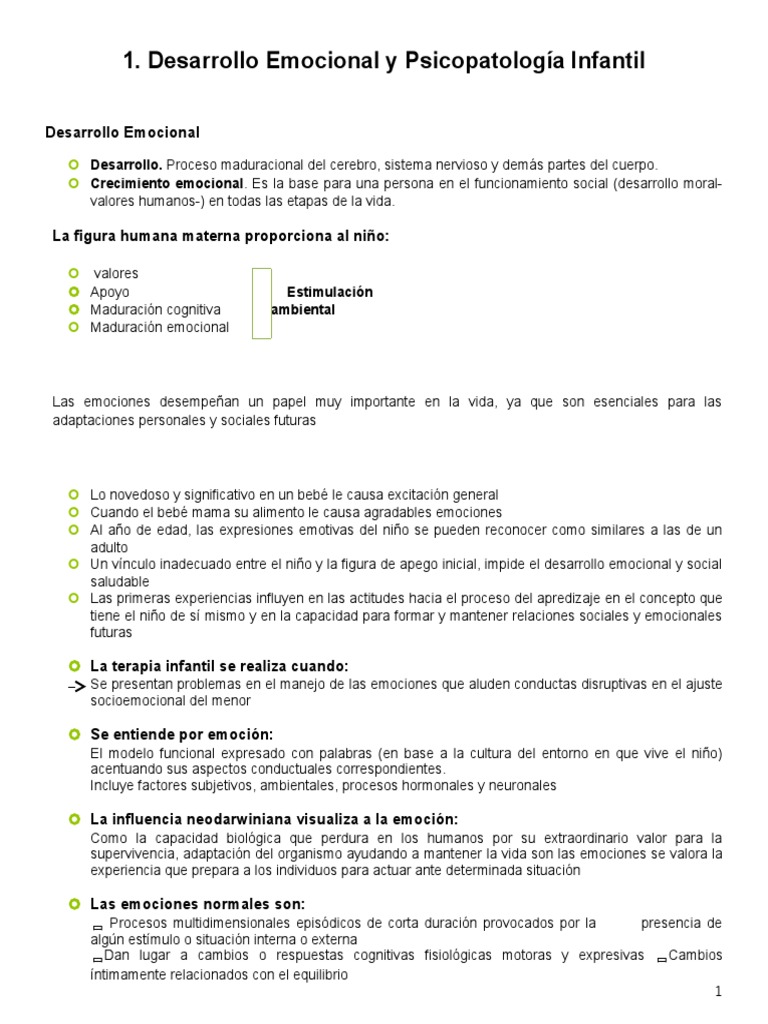 Psicopatología y Desarrollo Emocional Infantil | PDF | Ira | Las emociones