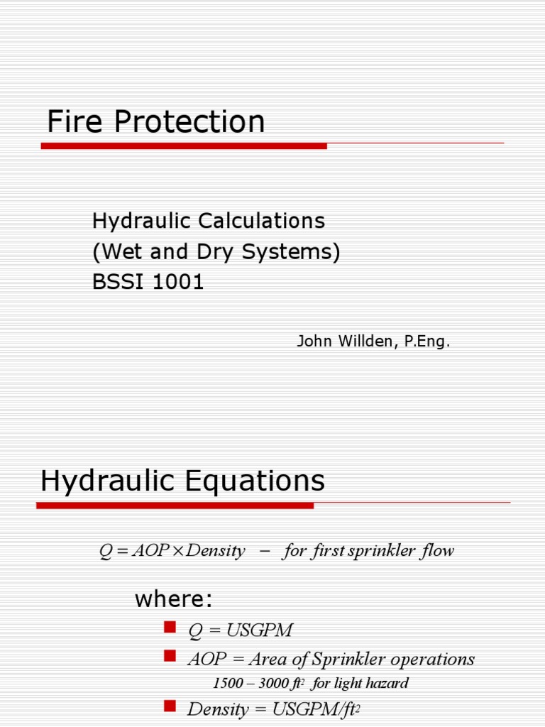 Fire Protection Hydraulic Calculation Fire Sprinkler System Valve