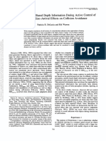 Pictorial and Motion-based Depth Information During Active Control of Self-motion- Size-Arrival Effects on Collision Avoidance,