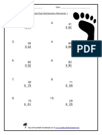 Name - Date - Topic: Double Times Double Digit Multiplication Worksheet 1