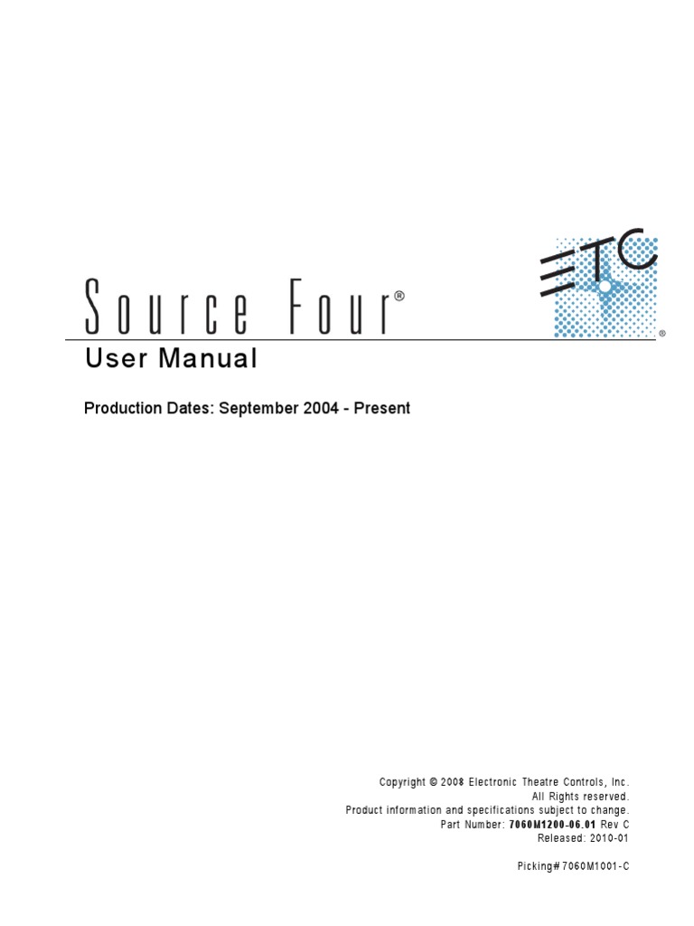ETC Source 4 User Manual UL 2006-01 RevC | Manufactured Goods | Equipment