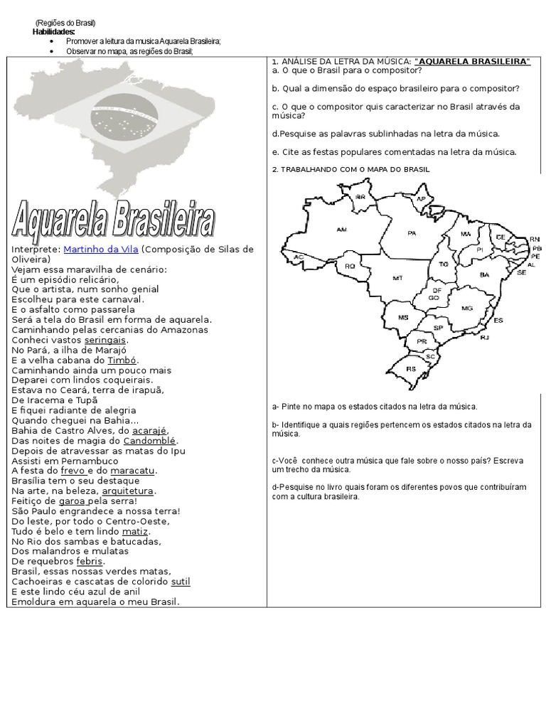 Estados na Aquarela Brasileira | PDF | Poesia