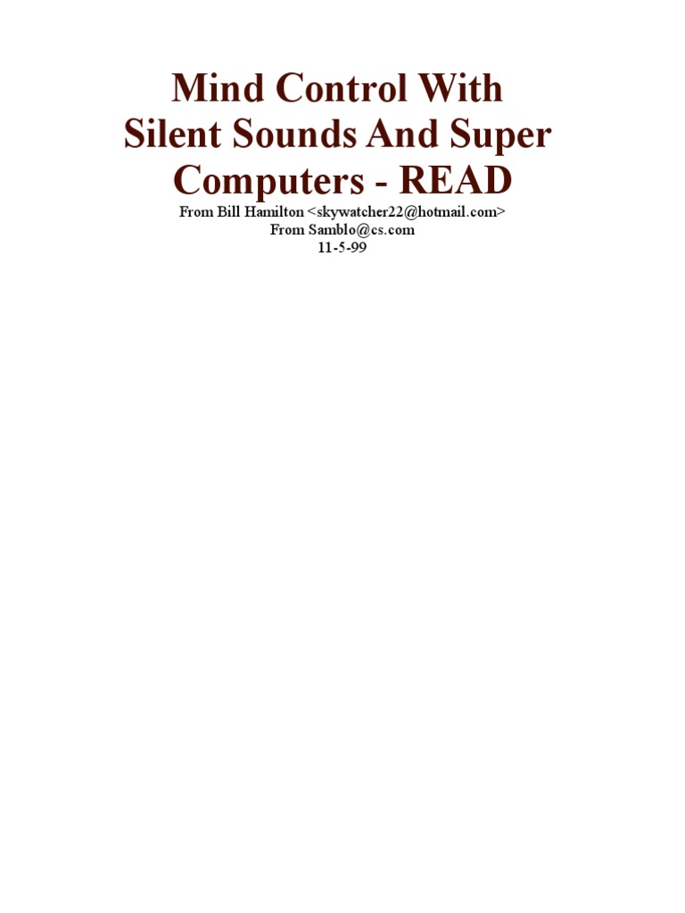 Mind Control Silent Sound | PDF | Radiation | Perception