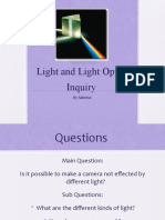 Light and Light Optics Inquiry: by Sabrina