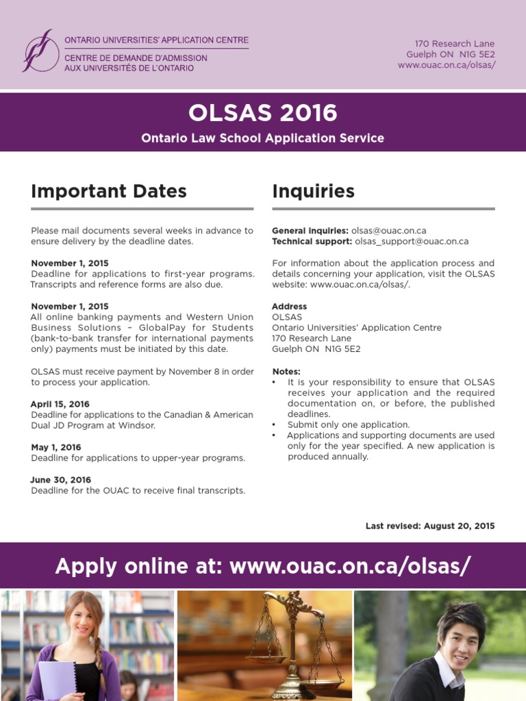 OLSAS 2016 Application Guidelines | PDF | Law School Admission Test ...