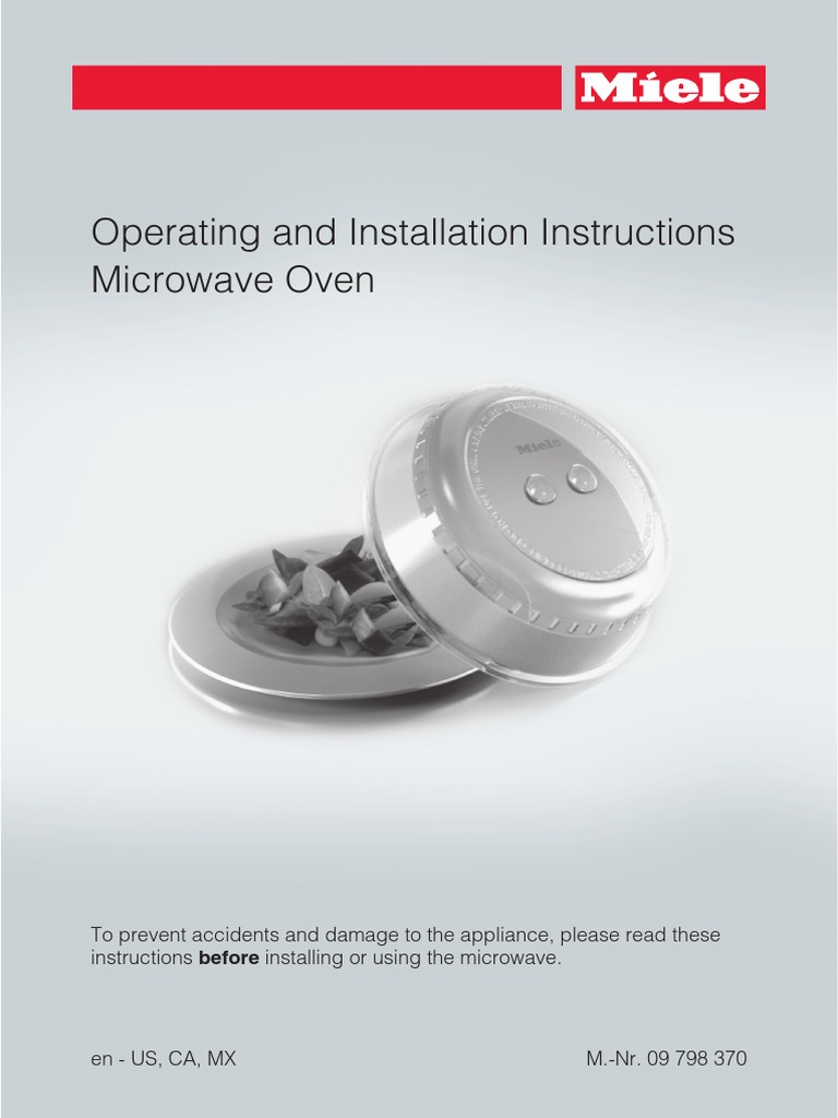 MIELE Microwave Manual PDF Cookware And Bakeware Cooking