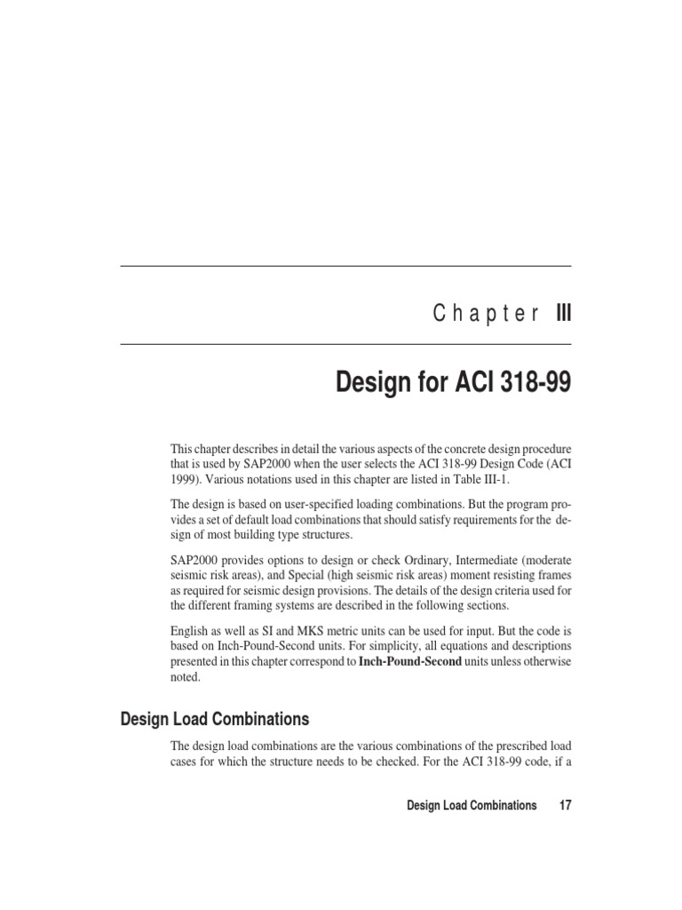 ACI 318-99 Concrete Design in SAP2000 | PDF | Beam (Structure) | Bending