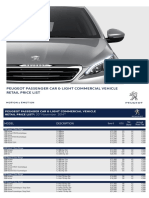 Peugeot Price List
