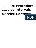 Service Procedure Service Intervals Service Contents