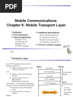 Mobile Communications Chapter 9: Mobile Transport Layer: Motivation TCP-mechanisms Classical Approaches