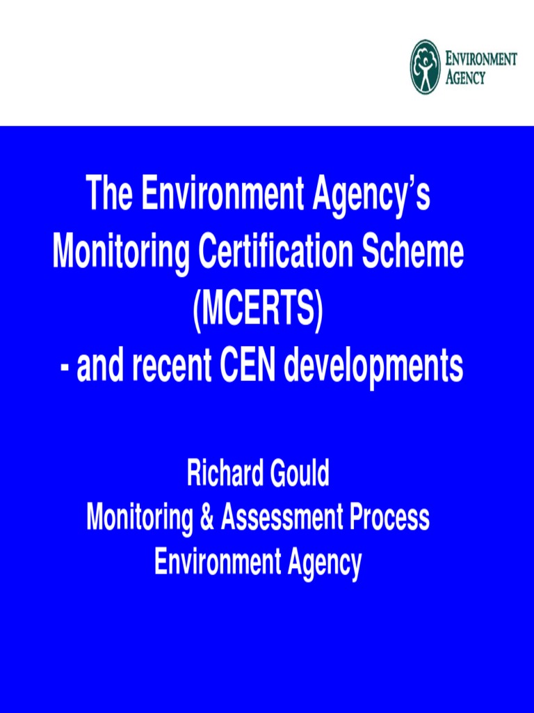 The Environment Agency's Monitoring Certification Scheme (Mcerts) - and ...