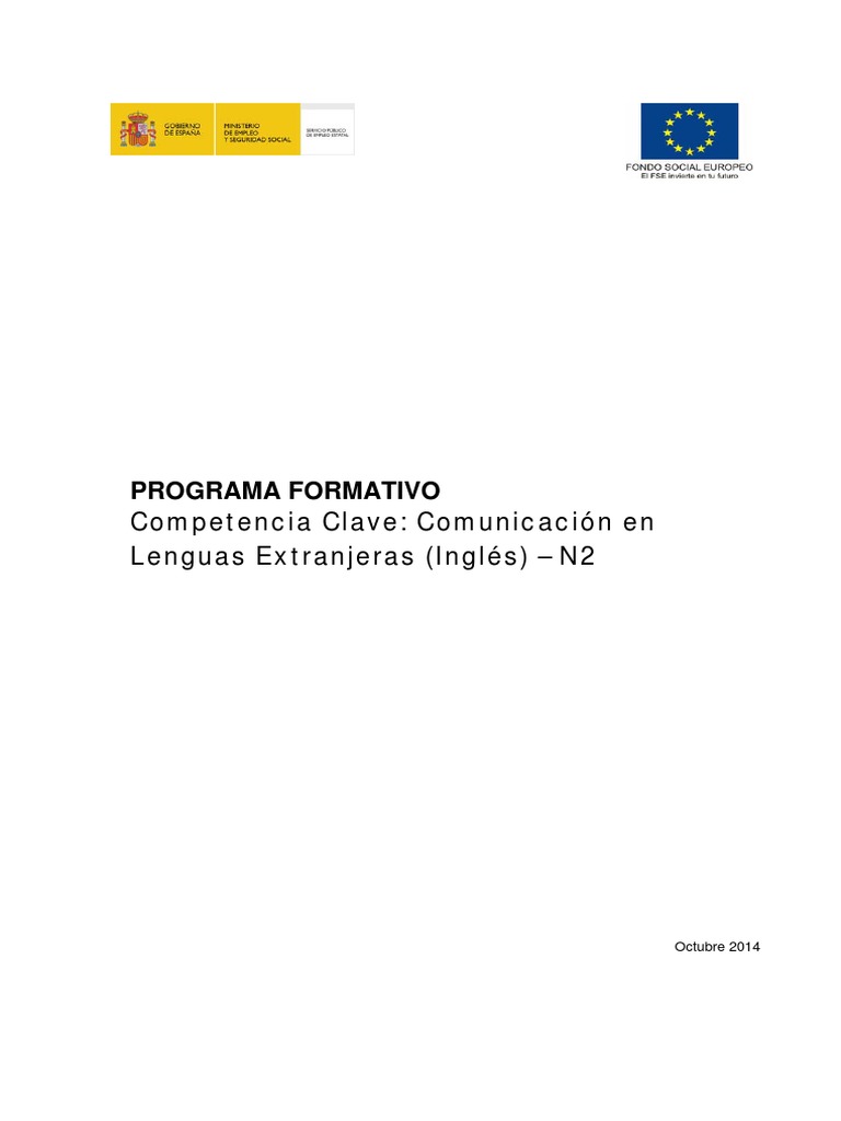 Competencias Clave Inglés N2 | PDF | Aprendizaje | Oración (Lingüística)
