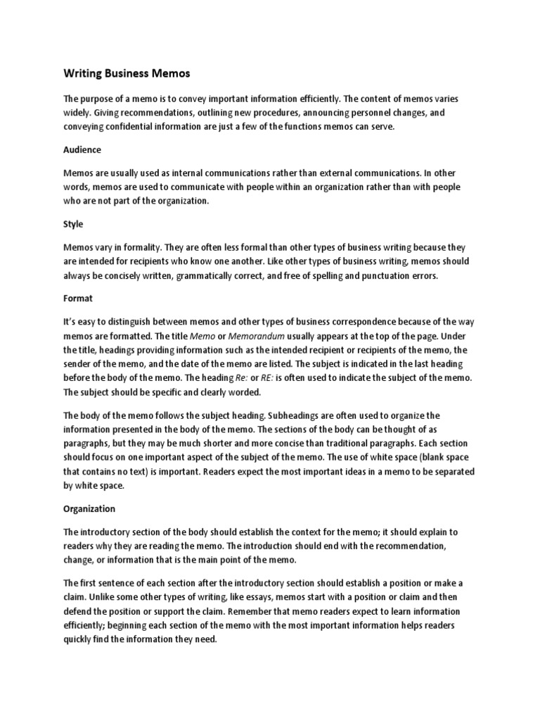 how to write a memo Memorandum Paragraph