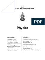Physics Preliminary 2014 Exam