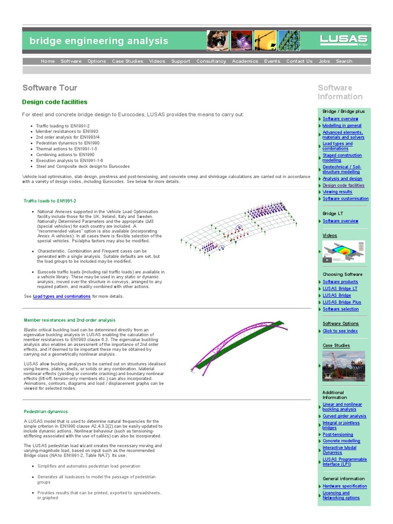 Lusas Bridge Software Tour Design Code Facilities Pdf Buckling