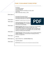 General Outline - Scholarship Cover Letter: Letter Margin Format: Left & Right 1.5"