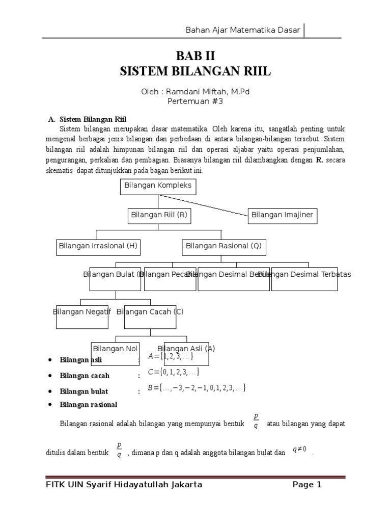Sistem Bilangan Real | PDF
