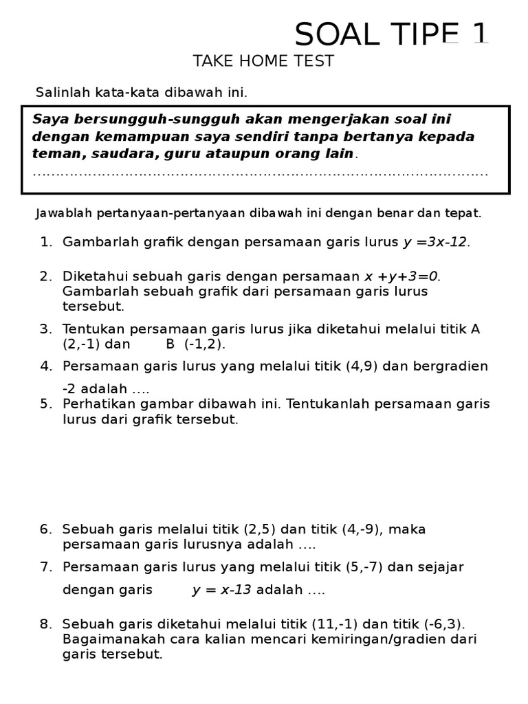 Soal Ulangan Matematika Smp Kelas 8