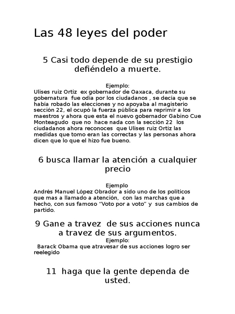 48 Leyes Del Poder
