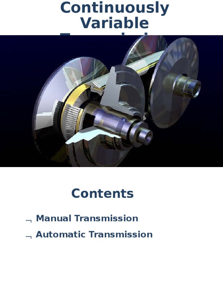 Understanding Continuously Variable Transmission | PDF | Technology ...