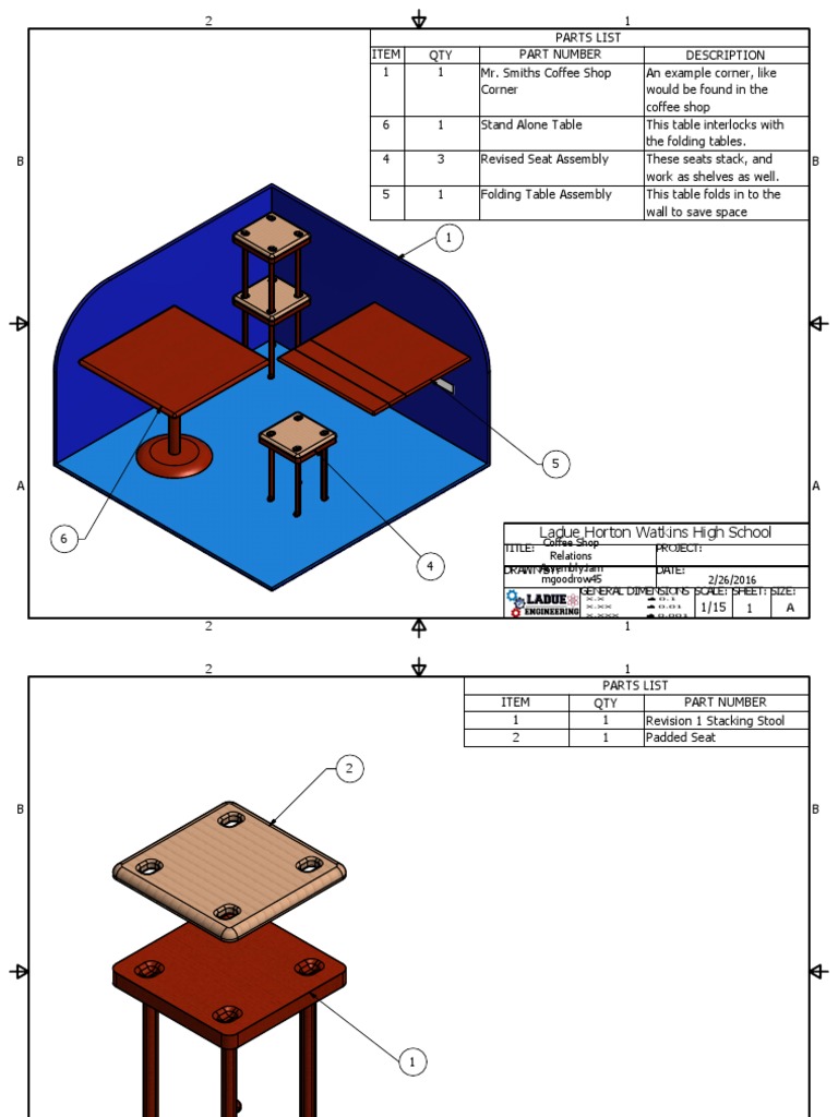 Coffee Shop Furniture Parts List | PDF | Sports & Recreation