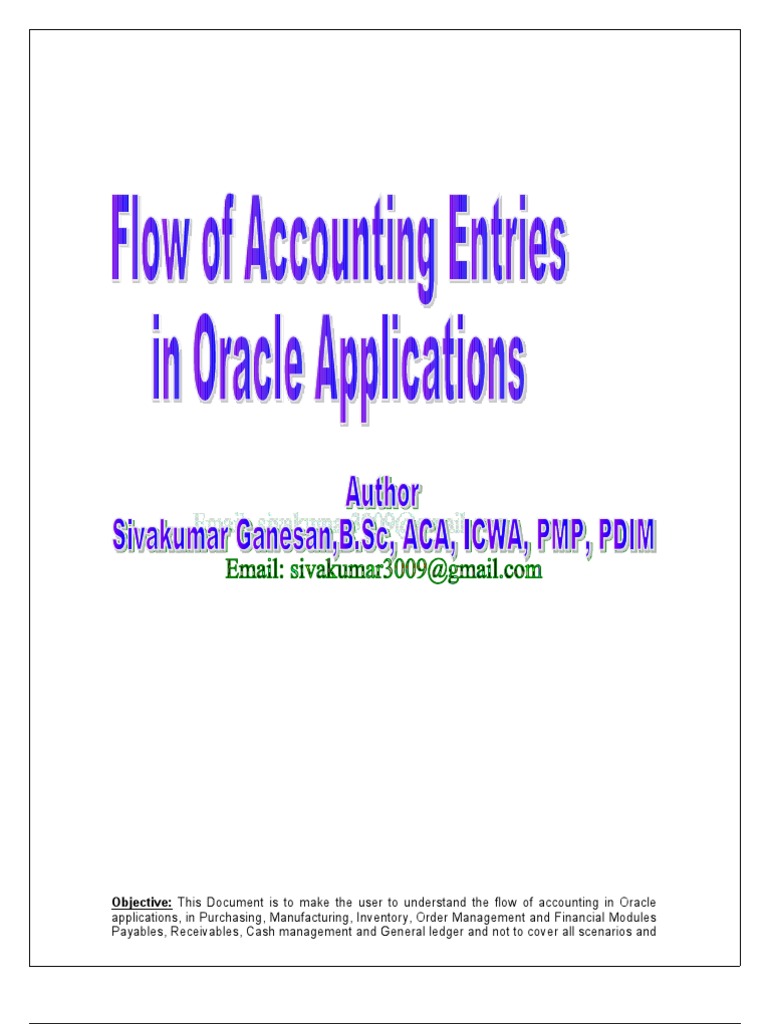 Flow of Accounting Entries in Oracle Applications | PDF | Accounts ...