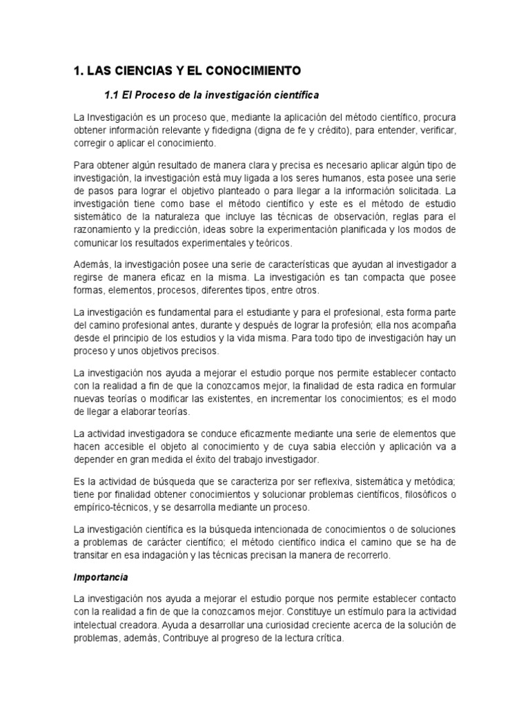 Las Ciencias y El Conocimiento | PDF | Empirismo | Science
