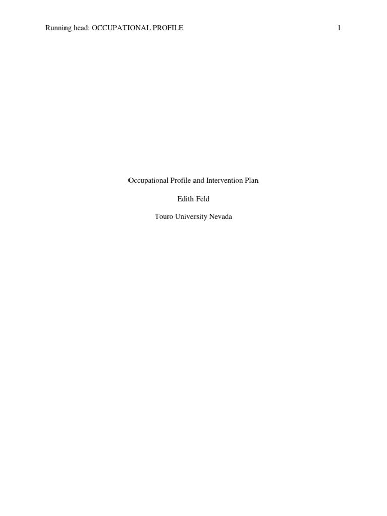 Occupational Profile of an Elderly Client | PDF | Balance (Ability ...